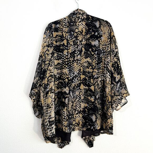 Daniel Rainn Plus Size Cardigan Womens 2X Snake Print Flowy Lightweight Summer - Picture 3 of 7